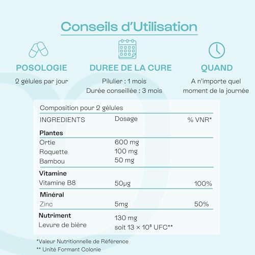 OMUM - Mon Coup de Pousse Complément Alimentaire - Pousse & renfort de la fibre capillaire, anti-chute - Compatible allaitement - 60 gélules pour 1 mois de cure – vue 7
