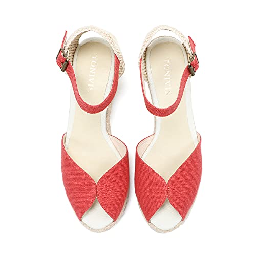 Image of Women's Espadrille Wedge Sandals Closed Toe Lace-Up Shoes