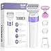 Bikini Trimmer for Women, IPX7 Waterproof Wet & Dry Electric Razors for Women, Bikini Legs Underarm Pubic Hairs Rechargeable Electric Shaver with 2 Trimmer Heads and Travel Razors
