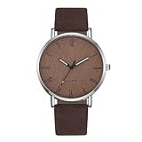 Generic Mode Einfache Skala Retro Paar Quarzuhr Casual Herren und Damen Leder Digital Scrub Ultradünne Damen Gürtel Quarz Damenuhr