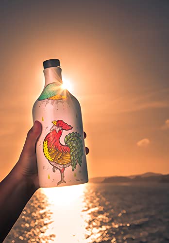 Antico Frantoio Muraglia | Premium Italian Extra Virgin Olive Oil | First Cold Pressed | Gourmet EVOO | Rooster Collectible Handmade Ceramic Bottle | 16.9 Fl.oz (500 ml)