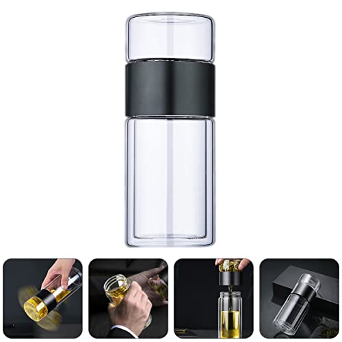 Taza de filtro para té de 300ml en vidrio resistente al calor con diseño portátil PRETYZOOM 4