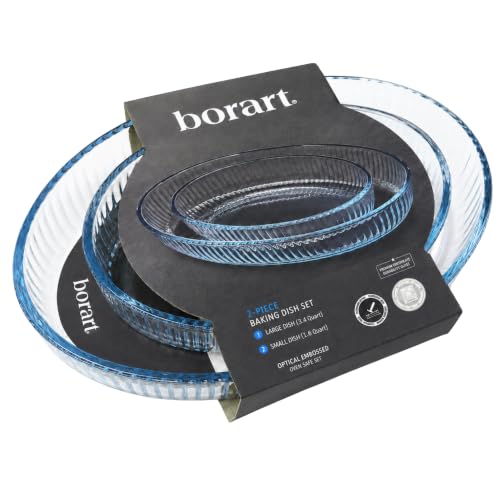 borart 2-Piece Oval Glass Roasting Dish Set