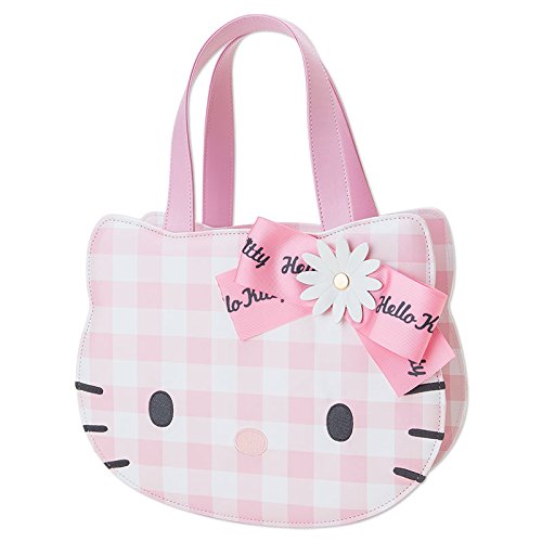 Amazon.co.jp: ハローキティ フェイス形手さげバッグ(ギンガムフラワー 