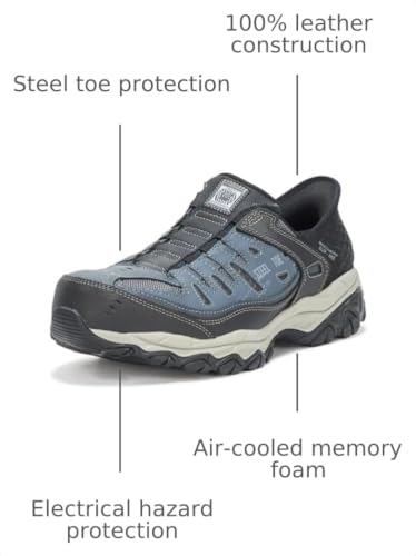 Image of Skechers Men's Hands Free Slip-ins Cankton-Faison St Industrial Shoe | Work, Slip-ins, Steel Safety Toe, Electrical Hazard, Air-Cooled Memory Foam