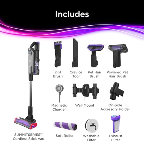 Image of BLACK+DECKER SUMMITSERIES Vacuum for Pet Hair, Interchangeable Floorhead, Pet Vacuum for Pet Hair, LED Floor Lights, Bagless, Washable Filter, Lightweight (BHFEA640WP)