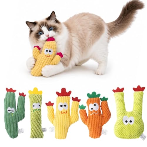 Evita el aburrimiento felino con catnip juguetes interactivos de peluche resistente 2