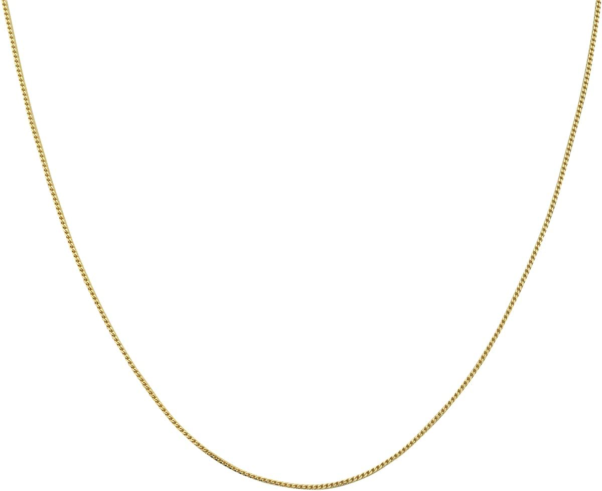PORI JEWELERS 14K Gold Over 925 Italian Sterling Silver 1mm Solid Franco Chain Square Box Link Chain Necklace- Available in Yellow Or Silver