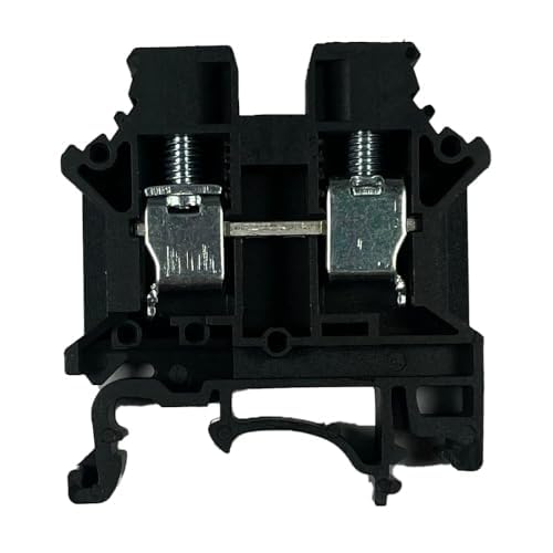 DIN Rail Terminal Block International Connector DK6N Dinkle Screw Type UL 600V 50A 8-20AWG (100, Black, 8AWG)