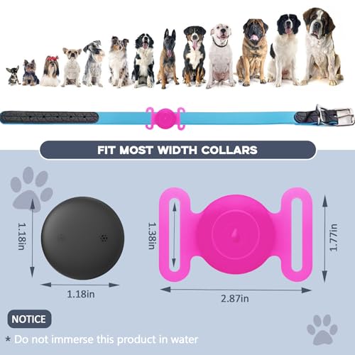 GPS Tracker for Dogs, Mini GPS Cat Tracker, IPX8 Waterproof GPS Trackers for Cats with Holder, No Monthly Fee, Work with Apple Find My(iOS Only), Smart Trackers for Dogs-YGPink-3 by Bingolar - Image 5