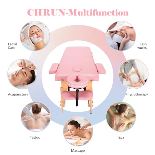 image for CHRUN Massage Table Portable Wide Massage Bed 84 Inches Spa 2 Fold Tab
