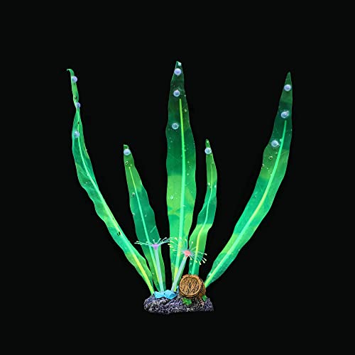 image for Filhome Glowing Fish Tank Decorations Plants, 4 pcs Glow Aquarium Deco