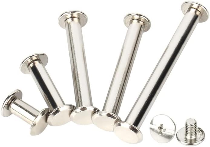 Binding Screws Nail Rivets M5 Nickel Plated Bolts for Photo Album Leather Craft (Size: M5x90, Length: 20pcs)