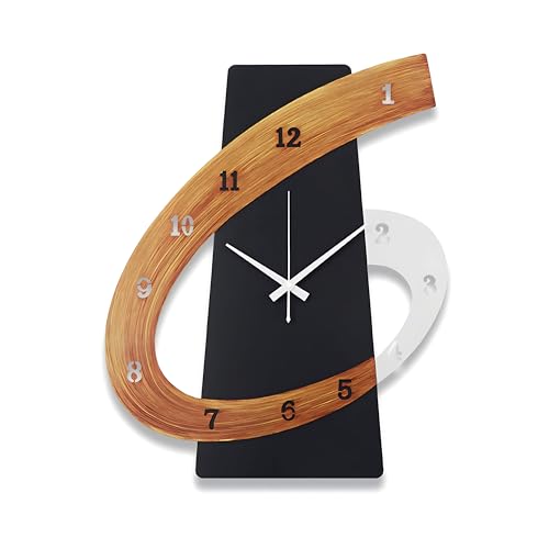 Reloj de pared decorativo grande negro silencioso 20 pulg. miniatura 1