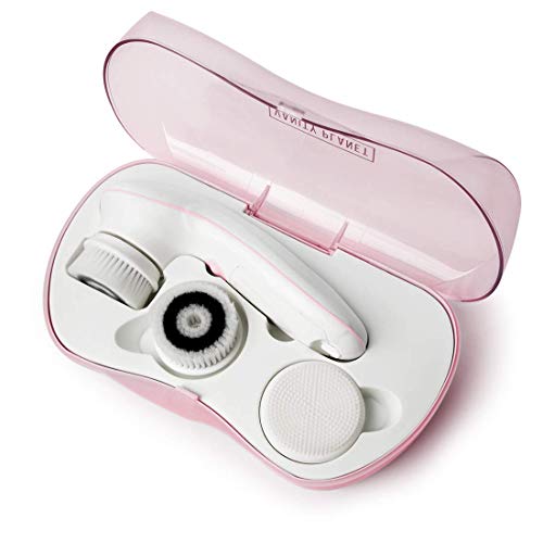 Vanity Planet Facial Cleansing Brush Ultimate Skin Spa With 3 Interchangeable Face Brushes For Cleansing, Exfoliating And Silicone Brush, Protective Case, Cordless, Water Resistant (Pucker Up Pink) #TOP5