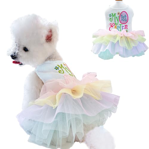 Vestido de Pascua para perro pequeño colorido, talla M