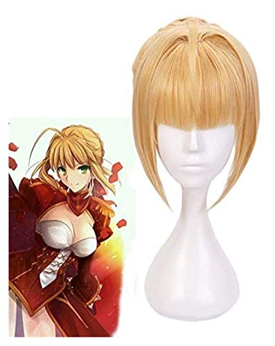GIAOYAO Fate/Extra Red Saber Nero Perruque Cosplay Costume Destin Grand Ordre Femmes résistant à la Chaleur Perruques Cover