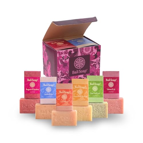 Savon de Bali - Coffret cadeau Barre de savon naturel Collection Feminine, pack de 6,100 Grammes Chacun