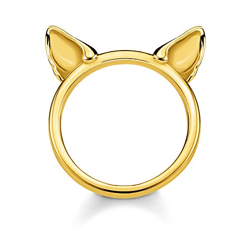 Thomas Sabo Femme Bague Oreilles de Chat Or Argent Sterling 925, Doré Or Jaune 18 Carats...