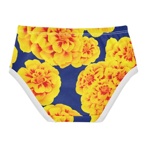 Cotton Girls Underwear Toddlers Yellow Marigold Flowers Navy Blue Panties for Girl Animal Kids Undies Briefs 2t2