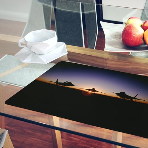 Sets de table souples dessous en liège napperons avion de chasse militaire
