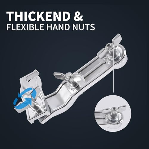 Seteol Cymbal Boom Arm Holder with Clamp, L-Arm Rod with Bracket Holder Extension Arm Attachment, Cymbal Stand Mount for Drum Hardware Cymbal Stand Percussion Instrument Accessories (Long/30CM Arm) - Thumbnail 6