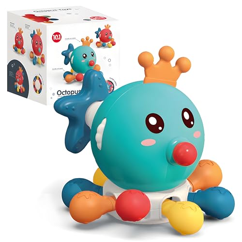 Image of Cable World 10 in 1 Montessori Spinning Octopus for Babies| Sensory Activity Toy with Rotating Gears, Fun Extension Tube, Soft Pop Buttons & Fidget Features | Educational Fine Motor Skill Toy