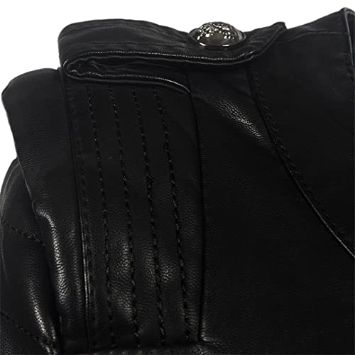 Gothic Pu Faux Leather Jackets Women Slim Motorcycle Jacket Black Ruffle Windbreak Coat Black 4Xl #TOP4
