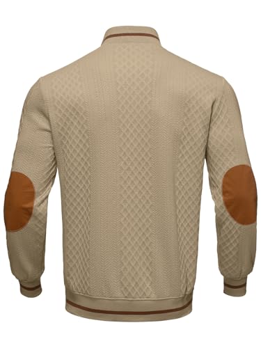 Men's Lightweight Jacket jacquard Full Zip Stand Collar Casual Stylish Bomber Jacket Varsity Coat3