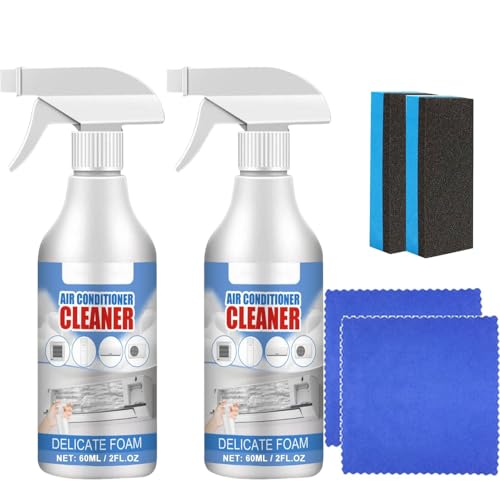 2Pcs Air Conditioner Cleaner,Air Conditioner Coil Cleaner,Air Conditioner Cleaner Foam Spray,No Washing AC Coil Foaming Spray,All-Purpose Household Bubble Cleaner