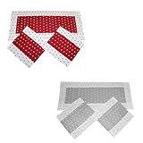 Tris Centri Centrini Runner Tavola Cuori Rosso Beige Grigio-Rosso