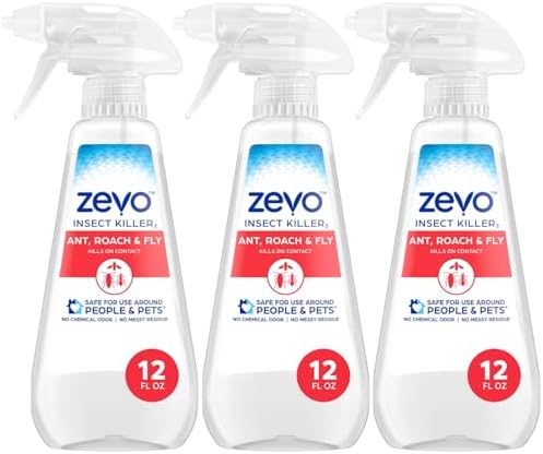 Zevo Multi-Insect Bug Killer Spray, for Ant, Fly, Spider & Roach, 3 Bottles