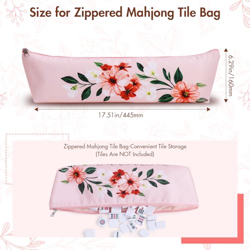 Bolsas Tote Rosas para Fichas de Mahjong, Set 3 Piezas miniatura 5