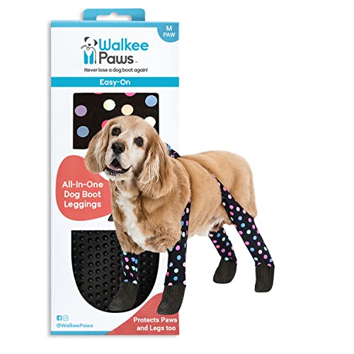 Walkee Paws Waterproof Dog Leggings | Keep Dog's Paws and Legs Clean & Dry On Walks | Protect Paws from Spring Rain, Mud & Summer Heat | Alternative to Dog Shoes | Confetti Color (Size: Medium Dog)