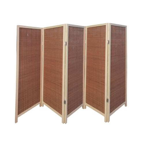 ショートパネルスクリーンパーティション、自立型ルームディバイダー、折りたたみ式、リビングルーム、ダイニングルーム、寝室に最適(Color-1,150x40cm-5 piece)