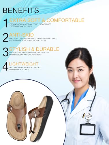 Image of HEALTH FIT Extra Soft Premium Classic Cushion Sliders /with Adjustable Buckle Strap & Light Weight Anti-SkidWaterproof Luxurious Slippers for Men's HF121