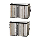 kebit 2 pcs Transparent PVC Book Storage Box, Foldable with Handle, Large Capacity Student or Office Book Organizer