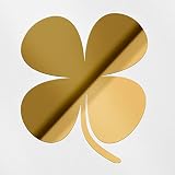 Decal Stickers of Shamrock Irish Clover (Metallic Gold) (Set of 2) Luxury Weatherproof Vinyl Decal Stickers for Laptop Desktop Smartphone Car Dirt Bike Wall Room Mason - BICVER1791962GOW19Y24