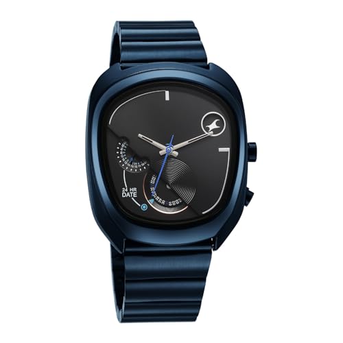 Image of Fastrack Cosmic Tribe Quartz Black Shaped Dial Men's Watch | Stainless Steel Strap Material | Watches for Men Analog - 3327QM01
