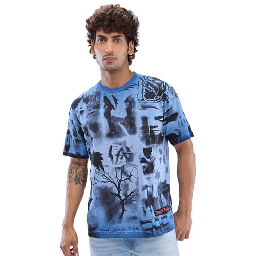Image of Spykar Men's Slim Fit Henley Neck Full Sleeve Solid Casual T-Shirt