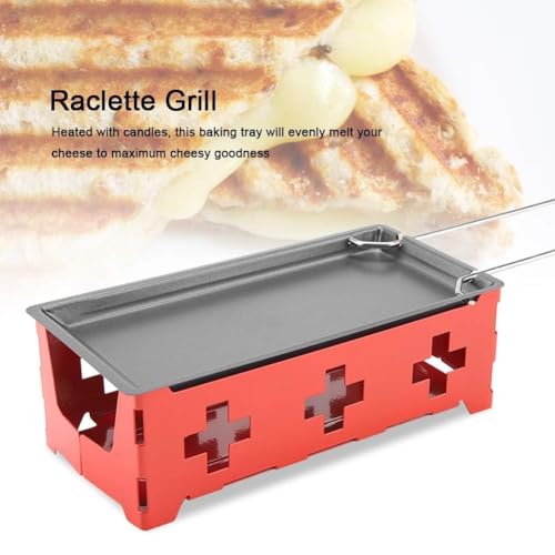 Raclette Grill, Portable Candlelight Cheese Raclette Non Stick Rotaster Baking Tray Stove Set Home Kitchen Grilling Tool - Image 7