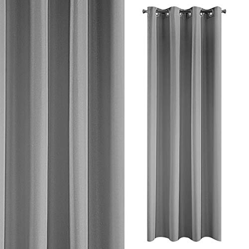 Eurofirany Curtain with Eyelets in Steel Grey Plain Shimmering with Silver Thread 220 g/m2 140 x 250 cm 1 Piece Classic glamour modern living room bedroom - Image 2