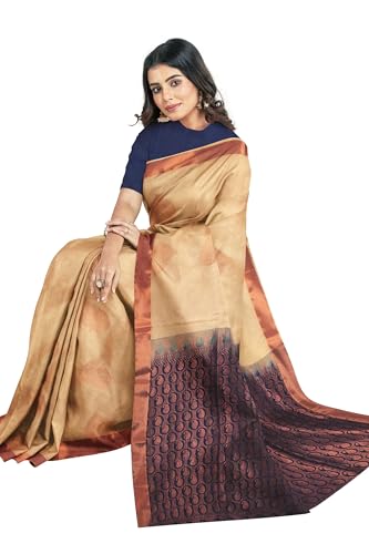 Chendhur Fashions peach soft silk saree in soft silk – image 2