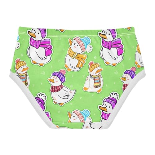 Cute Ducks Funny Green Girl Panties Cute Toddler Underwear Custom Cotton Print Briefs Undies Kids 2t2