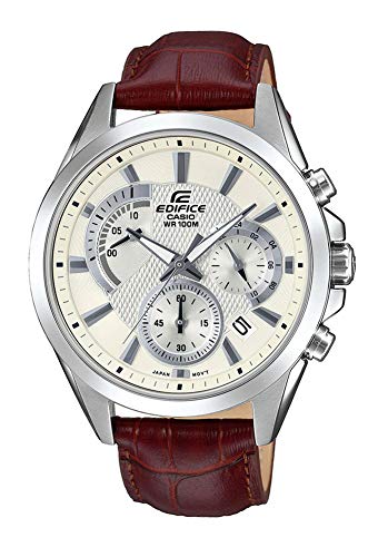 Preisvergleich Produktbild Casio Herren Chronograph Quarz Uhr mit Leder Armband EFV-580L-7AVUEF