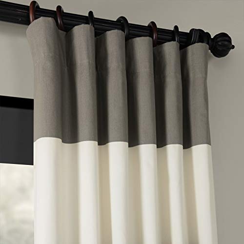 Hpd Half Price Drapes Horizontal Stripe Curtains For Living Room 50 X 120 (1 Panel), Prct-Hs02-120, Slate Grey & Off White #TOP2