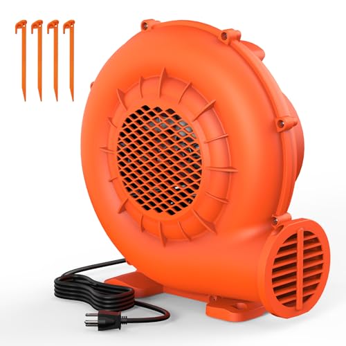 LZLXXLZL Bounce House Blower 550W Inflatable Air Blower with High Airflow Quick Inflation for Bouncy Castle Inflatable Water Slide Decorations Orange