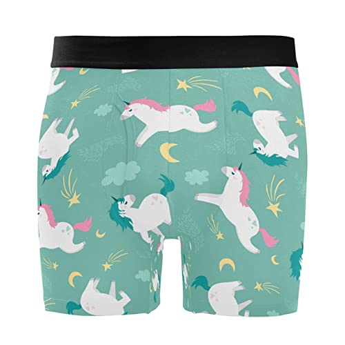 Bóxer para hombre Vnurnrn con unicornios verdes pack de 2 calzoncillos elásticos de algodón