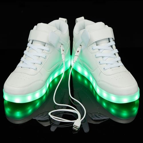 Image of SANYES LED Light Up Shoes for Men Women, USB Rechargeable High Top Glowing Sneakers, Luminous Dancing Shoes