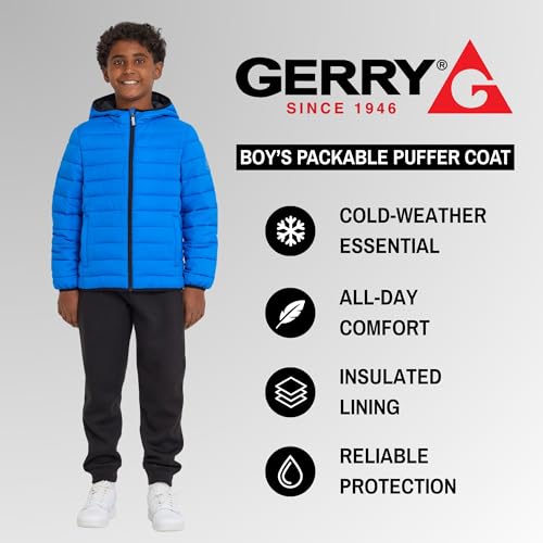 Gerry Packable Puffer Jackets for Boys, Hooded Boys Winter Coat Outerwear3